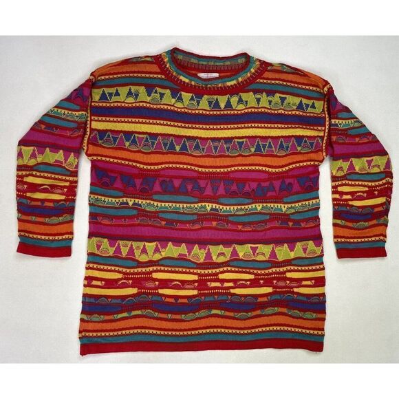 United Colors Of Benetton Sweaters - VINTAGE United Colors Of Benetton Knit Sweater Women Medium Multicolor Italy 90s